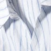 Langärmliges, asymmetrisches Mini-Hemd-Kleid – Blau gestreift Langärmliges, asymmetrisches Mini-Hemd-Kleid – Blau gestreift