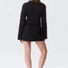 Langärmliges Baumwoll-Minikleid – Schwarz