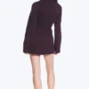 Langärmliges Minikleid aus Baumwolle – Dunkles Pflaumenblau Langärmliges Minikleid aus Baumwolle – Dunkles Pflaumenblau