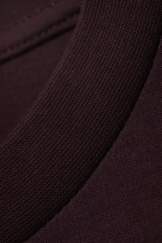 Langärmliges Minikleid aus Baumwolle – Dunkles Pflaumenblau Langärmliges Minikleid aus Baumwolle – Dunkles Pflaumenblau