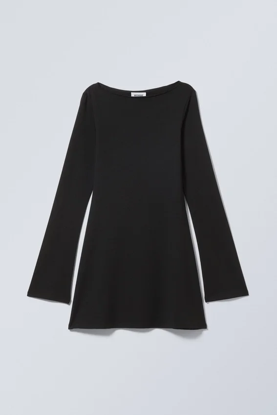 Langärmliges Minikleid – Schwarz Langärmliges Minikleid – Schwarz