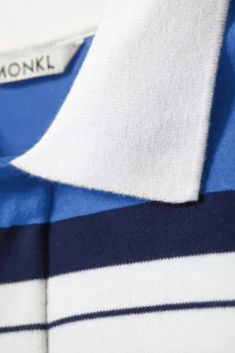 Langärmliges Rugby-Mini-Kleid – Blau gestreift