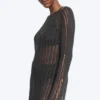 Langärmliges Strickkleid – Dunkelgrau Langärmliges Strickkleid – Dunkelgrau