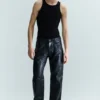 Lederhose mit geradem Bein – Schwarz Lederhose mit geradem Bein – Schwarz