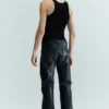 Lederhose mit geradem Bein – Schwarz Lederhose mit geradem Bein – Schwarz