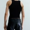 Lederhose mit geradem Bein – Schwarz Lederhose mit geradem Bein – Schwarz
