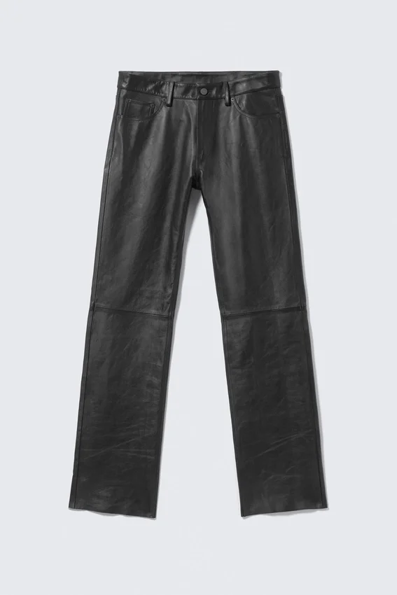 Lederhose mit geradem Bein – Schwarz Lederhose mit geradem Bein – Schwarz