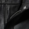 Lederhose mit niedriger Leibhöhe und weitem Bein – Schwarz Lederhose mit niedriger Leibhöhe und weitem Bein – Schwarz