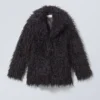 Lilith Taillierte Kunstfelljacke – Schwarz Lilith Taillierte Kunstfelljacke – Schwarz