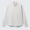 Locker geschnittenes Button-Down-Hemd – grau kariert Locker geschnittenes Button-Down-Hemd – grau kariert