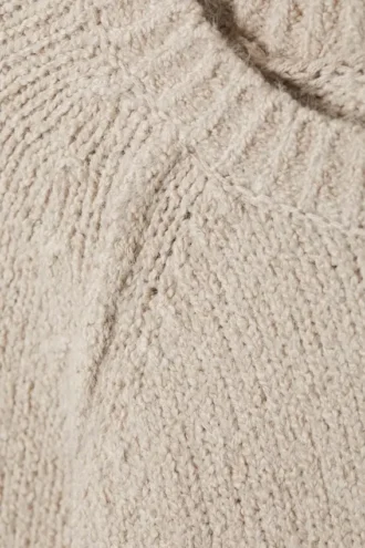 Locker gestrickter Raglan-Pullover – Beige