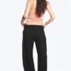 Locker sitzende Barrel-Hose mit geradem Bein – Schwarz Locker sitzende Barrel-Hose mit geradem Bein – Schwarz