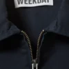 Locker sitzende Jacke aus Baumwolltwill mit Reißverschluss – Dunkelblau Locker sitzende Jacke aus Baumwolltwill mit Reißverschluss – Dunkelblau