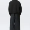 Locker sitzende Jacke mit Reißverschluss – Schwarz Locker sitzende Jacke mit Reißverschluss – Schwarz
