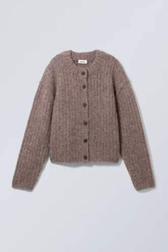 Locker sitzende Strickjacke – Dunkelgrau