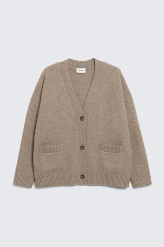 Locker sitzende Strickjacke – Mole Brown