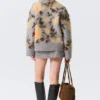 Locker sitzender, gebürsteter Jacquard-Strickpullover – Grau meliert – Jacquard Locker sitzender, gebürsteter Jacquard-Strickpullover – Grau meliert – Jacquard