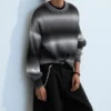 Locker sitzender, melierter Strickpullover aus Baumwolle – Black Space Dye Locker sitzender, melierter Strickpullover aus Baumwolle – Black Space Dye