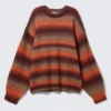 Locker sitzender, melierter Strickpullover – Orange Space Dye