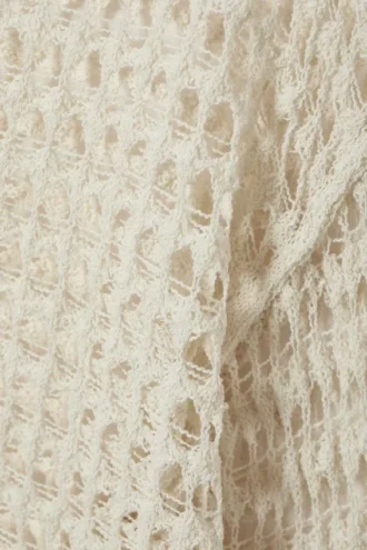 Locker sitzender Pullover aus offenem Strick – Off-White