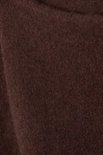 Locker sitzender Pullover mit gerolltem Saum – Dunkelbraun
