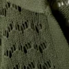 Locker sitzender Pullover mit offenem Strickmuster – Dunkelkhaki-Grün Locker sitzender Pullover mit offenem Strickmuster – Dunkelkhaki-Grün