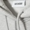 Locker sitzender, schwerer Kapuzenpullover – Grau meliert