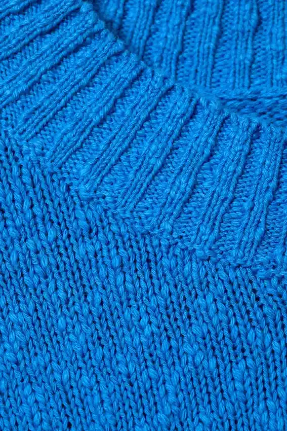 Locker sitzender Strickpullover aus Baumwolle – Hellblau Locker sitzender Strickpullover aus Baumwolle – Hellblau