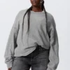 Locker sitzender Strickpullover – Grau meliert