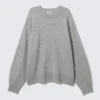 Locker sitzender Strickpullover – Grau meliert