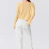 Locker sitzender Strickpullover mit U-Boot-Ausschnitt – Hellgelb Locker sitzender Strickpullover mit U-Boot-Ausschnitt – Hellgelb