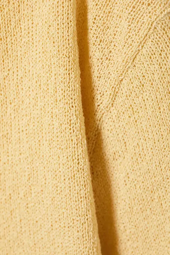Locker sitzender Strickpullover mit U-Boot-Ausschnitt – Hellgelb Locker sitzender Strickpullover mit U-Boot-Ausschnitt – Hellgelb