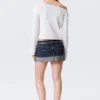 Locker sitzender Strickpullover mit U-Boot-Ausschnitt – Weiß Locker sitzender Strickpullover mit U-Boot-Ausschnitt – Weiß