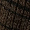 Locker sitzender Strickpullover mit V-Ausschnitt – gestreift, dunkelbraun Locker sitzender Strickpullover mit V-Ausschnitt – gestreift, dunkelbraun