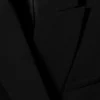 Locker sitzender Zweireiher-Blazer aus Leinenmischung – Schwarz Locker sitzender Zweireiher-Blazer aus Leinenmischung – Schwarz