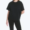 Locker sitzendes, kastenförmiges Baumwoll-T-Shirt – gestreift, dunkelblau