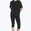 Locker sitzendes, kastenförmiges Baumwoll-T-Shirt – gestreift, dunkelblau