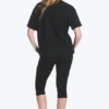Locker sitzendes, kastenförmiges Baumwoll-T-Shirt – gestreift, dunkelblau