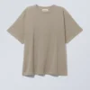 Locker sitzendes, kastenförmiges Baumwoll-T-Shirt – Light Mole