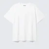Locker sitzendes, kastenförmiges Baumwoll-T-Shirt – Weiß