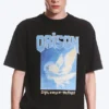 Locker sitzendes T-Shirt mit Print – Schwarz – Vögel Locker sitzendes T-Shirt mit Print – Schwarz – Vögel