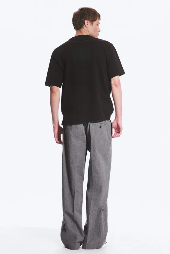 Locker sitzendes T-Shirt mit Print – Schwarz – Vögel Locker sitzendes T-Shirt mit Print – Schwarz – Vögel