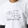 Locker sitzendes T-Shirt mit Print – Weiß – Reclaim Your Wisdom