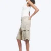 Lockere Cargo-Shorts mit niedriger Leibhöhe – Hellbeige – Camouflage Lockere Cargo-Shorts mit niedriger Leibhöhe – Hellbeige – Camouflage