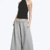 Lockere Frottee-Shorts – Staubiges Hellgrau Melange Lockere Frottee-Shorts – Staubiges Hellgrau Melange