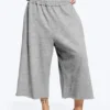 Lockere Frottee-Shorts – Staubiges Hellgrau Melange Lockere Frottee-Shorts – Staubiges Hellgrau Melange