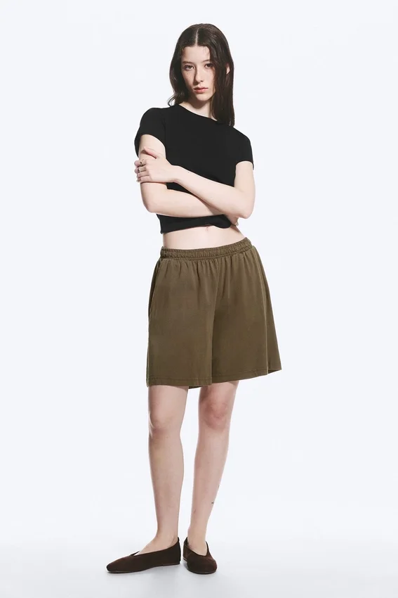 Lockere Jersey-Shorts zum Hineinschlüpfen – Dark Mole Lockere Jersey-Shorts zum Hineinschlüpfen – Dark Mole
