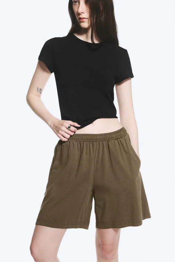 Lockere Jersey-Shorts zum Hineinschlüpfen – Dark Mole Lockere Jersey-Shorts zum Hineinschlüpfen – Dark Mole