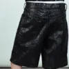 Lockere, tief sitzende, beschichtete Jeans-Shorts – Schwarz Lockere, tief sitzende, beschichtete Jeans-Shorts – Schwarz