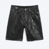 Lockere, tief sitzende, beschichtete Jeans-Shorts – Schwarz Lockere, tief sitzende, beschichtete Jeans-Shorts – Schwarz